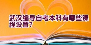 武汉编导自考本科有哪些课程设置？