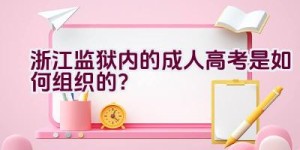 浙江监狱内的成人高考是如何组织的？