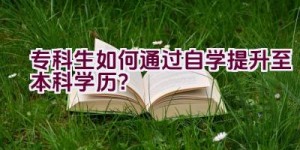 专科生如何通过自学提升至本科学历？