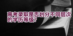 高考录取是否划分不同层次的学历等级？