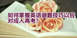 如何掌握英语做题技巧以应对成人高考？