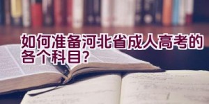 如何准备河北省成人高考的各个科目？