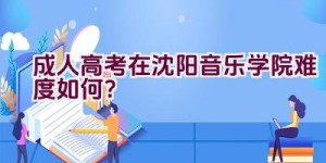 成人高考在沈阳音乐学院难度如何？