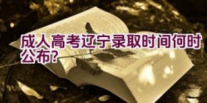 成人高考2023辽宁录取时间何时公布？