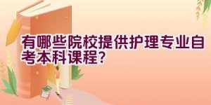 有哪些院校提供护理专业自考本科课程？