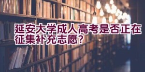 延安大学成人高考是否正在征集补充志愿？