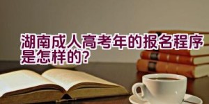 湖南成人高考2021年的报名程序是怎样的？