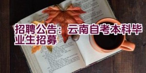 招聘公告：云南自考本科毕业生招募