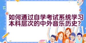 如何通过自学考试系统学习本科层次的中外音乐历史？