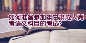 如何准备参加2023年甘肃成人高考语文科目的考试？