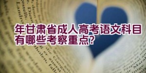 “2023年甘肃省成人高考语文科目有哪些考察重点？”