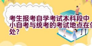 考生报考自学考试本科段中小自考与统考的考试地点在何处？