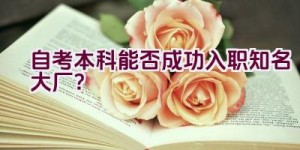 自考本科能否成功入职知名大厂？