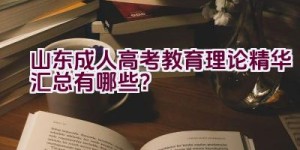 山东成人高考教育理论精华汇总有哪些？