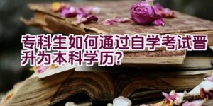 专科生如何通过自学考试晋升为本科学历？