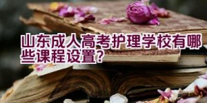 山东成人高考护理学校有哪些课程设置？