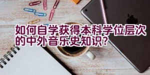 如何自学获得本科学位层次的中外音乐史知识？