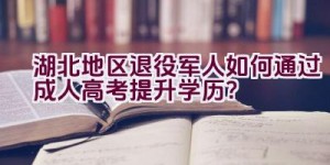 湖北地区退役军人如何通过成人高考提升学历？