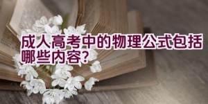 成人高考中的物理公式包括哪些内容？