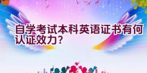 自学考试本科英语证书有何认证效力？