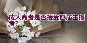 成人高考是否接受应届生报考？