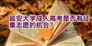 延安大学成人高考是否有征集志愿的机会？