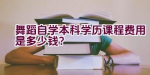 舞蹈自学本科学历课程费用是多少钱？