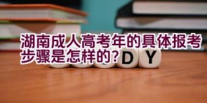 湖南成人高考2021年的具体报考步骤是怎样的？