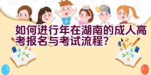 如何进行2021年在湖南的成人高考报名与考试流程？