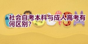 社会自考本科与成人高考有何区别？