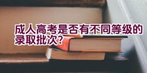 成人高考是否有不同等级的录取批次？