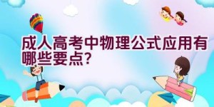 成人高考中物理公式应用有哪些要点？