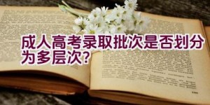 成人高考录取批次是否划分为多层次？