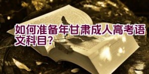 如何准备2023年甘肃成人高考语文科目？