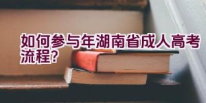 如何参与2021年湖南省成人高考流程？