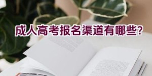 成人高考报名渠道有哪些？