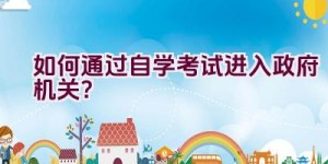 如何通过自学考试进入政府机关？