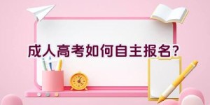 成人高考如何自主报名？