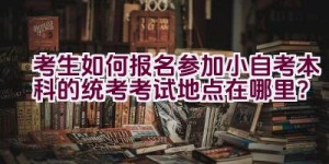 考生如何报名参加小自考本科的统考考试地点在哪里？