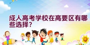 成人高考学校在高要区有哪些选择？