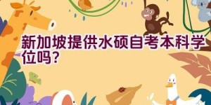 新加坡提供水硕自考本科学位吗？