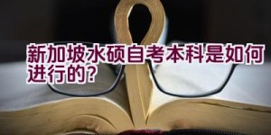 新加坡水硕自考本科是如何进行的？