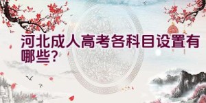 河北成人高考各科目设置有哪些？