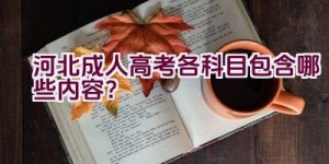 河北成人高考各科目包含哪些内容？