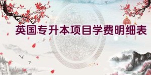 英国专升本项目学费明细表