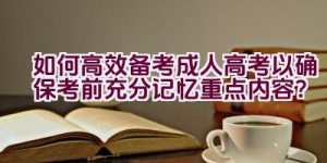 如何高效备考成人高考以确保考前充分记忆重点内容？