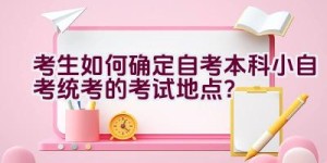 考生如何确定自考本科小自考统考的考试地点？