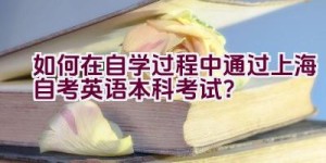 如何在自学过程中通过上海自考英语本科考试？