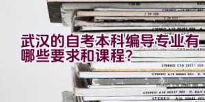 武汉的自考本科编导专业有哪些要求和课程？