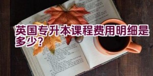 英国专升本课程费用明细是多少？